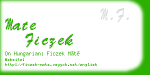 mate ficzek business card