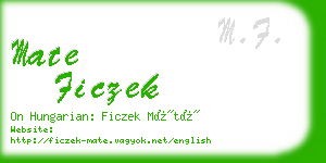 mate ficzek business card